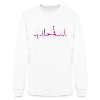cardiogram escooter scooter kickboard - Men's Long Sleeve T-Shirt - white - Front