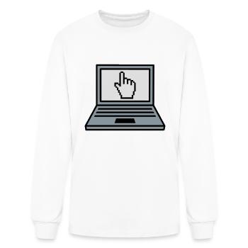 hand click mouse cursor computer laptop notebook p - Men's Long Sleeve T-Shirt - white - Front