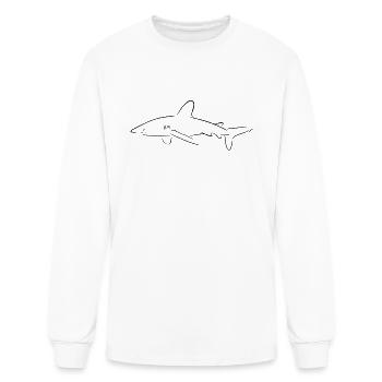 Shark outline - Men's Long Sleeve T-Shirt - white - Front