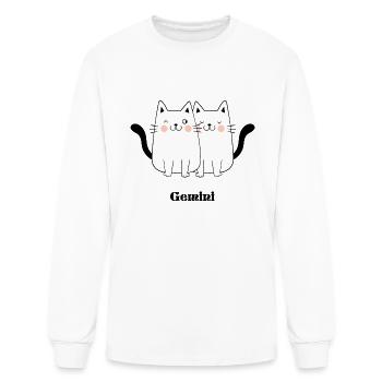 Gemini Cat - Men's Long Sleeve T-Shirt - white - Front