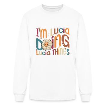 Lucia Things Groovy Sleeve - Men's Long Sleeve T-Shirt - white - Front