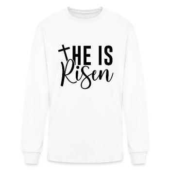 He is Risen (Resurrection of Jesus Christ) - Men's Long Sleeve T-Shirt - white - Front