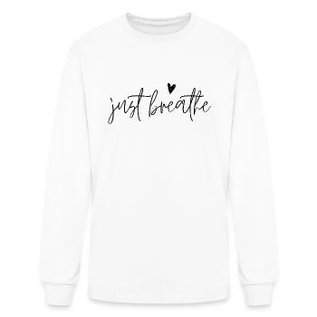 Just Breathe - Men's Long Sleeve T-Shirt - white - Front