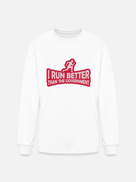 run better than government - Men's Long Sleeve T-Shirt - white