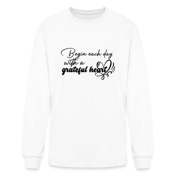 Grateful heart - Men's Long Sleeve T-Shirt - white - Front