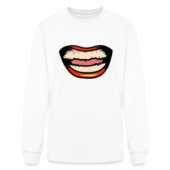 Illustration Of Smiling Open Mouth - Men's Long Sleeve T-Shirt - white - Front