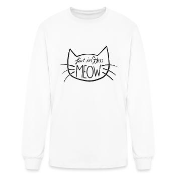 Live In The Meow - Men's Long Sleeve T-Shirt - white - Front