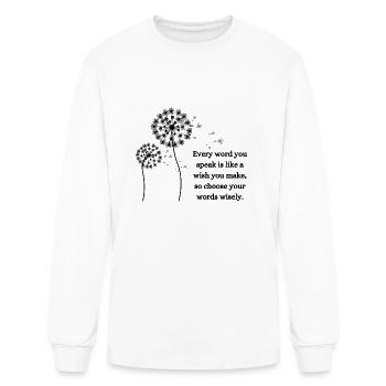 Wish wise (black) - Men's Long Sleeve T-Shirt - white - Front
