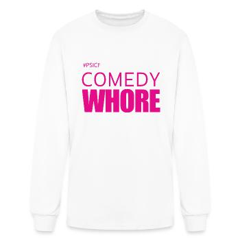 #PSICF Comedy Whore logo - Men's Long Sleeve T-Shirt - white - Front