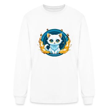 Curious Cat - Men's Long Sleeve T-Shirt - white - Front