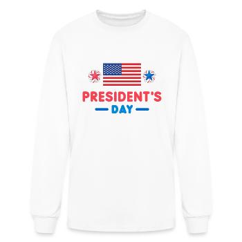 President's Day, US Flag - Men's Long Sleeve T-Shirt - white - Front