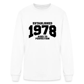 aged to perfection established 1978 - Men's Long Sleeve T-Shirt - white - Front