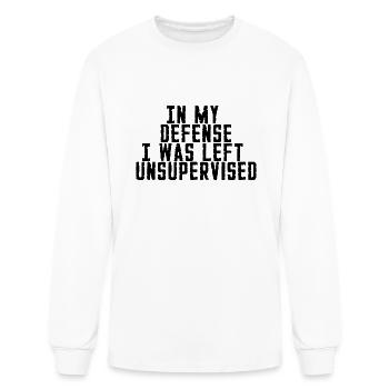 In My Defense Unsupervised - Men's Long Sleeve T-Shirt - white - Front