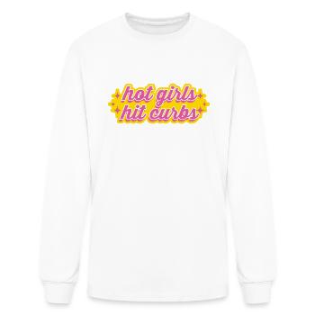 Hot Girls Hit Curbs Bumper - Men's Long Sleeve T-Shirt - white - Front
