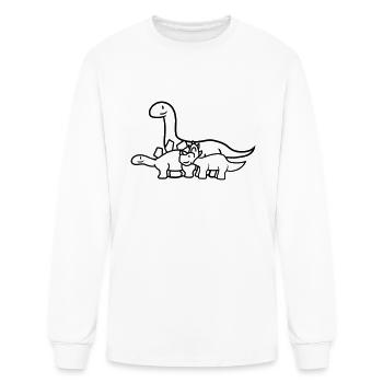 long-neck stegosaurus 3 friends team couple tricer - Men's Long Sleeve T-Shirt - white - Front