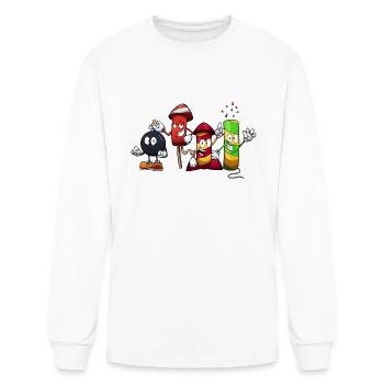 Fireworks Characters - Men's Long Sleeve T-Shirt - white - Front