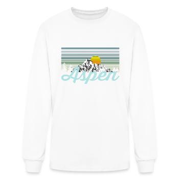 Aspen Retro Colorado Ski Tee - Men's Long Sleeve T-Shirt - white - Front