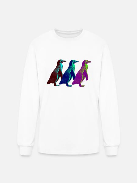 Penguin trio 2 - Men's Long Sleeve T-Shirt - white