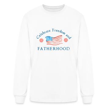 Celebrate Freedom and Fatherhood with flag America - Men's Long Sleeve T-Shirt - white - Front