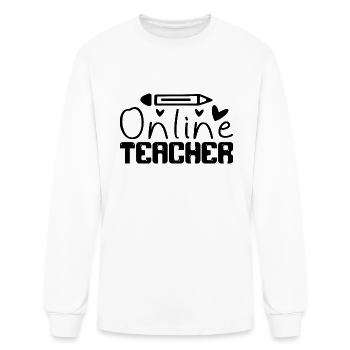 Online Teacher - Men's Long Sleeve T-Shirt - white - Front