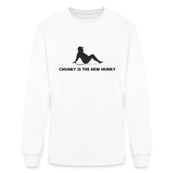 Chunky Hunky Tee: Body Positivity Wear - Men's Long Sleeve T-Shirt - white - Front