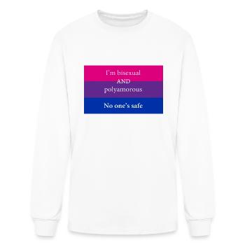 I'm Bisexual And Polyamorous No One's Safe - Men's Long Sleeve T-Shirt - white - Front