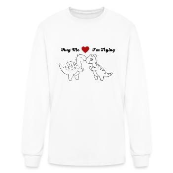 Dinosaur Hug Me - Men's Long Sleeve T-Shirt - white - Front