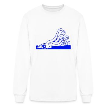 Octopus water surface tentacle attack sea monster - Men's Long Sleeve T-Shirt - white - Front