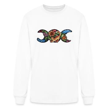 Triple Moon Bloom Cat - Men's Long Sleeve T-Shirt - white - Front