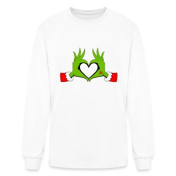 Heart Hands Graphic Christmas - Men's Long Sleeve T-Shirt - white - Front