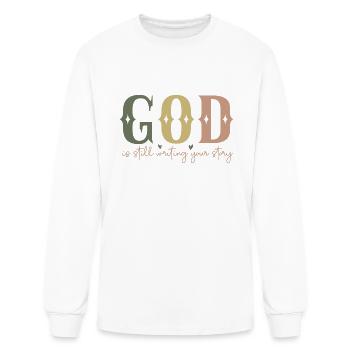God Is Still Writing Your Story - Men's Long Sleeve T-Shirt - white - Front
