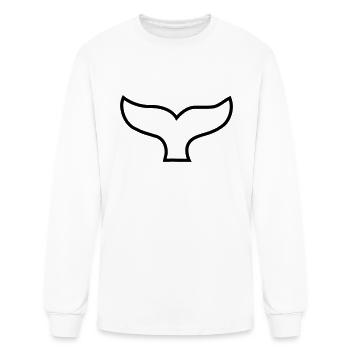 Whale Tail Outlined - Men's Long Sleeve T-Shirt - white - Front