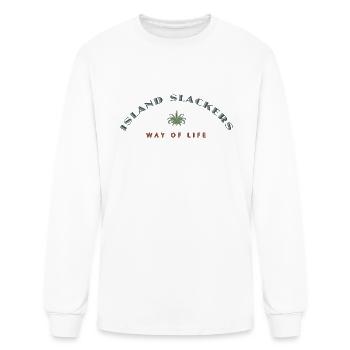 Island Slackers Way of Life Icon Logo - Men's Long Sleeve T-Shirt - white - Front