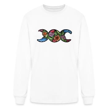 Triple Moon Symbol Bloom - Men's Long Sleeve T-Shirt - white - Front