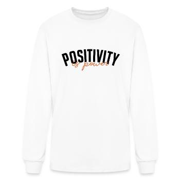 POSITIVITY IS POWER - Men's Long Sleeve T-Shirt - white - Front