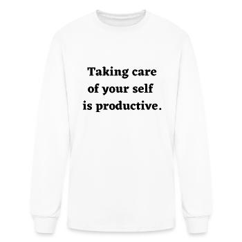 Taking care of yourself is productive - Men's Long Sleeve T-Shirt - white - Front