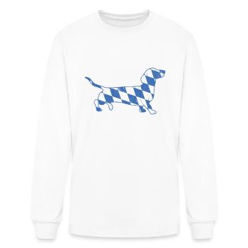Bavarian flag dachshund dog - Men's Long Sleeve T-Shirt - white - Front