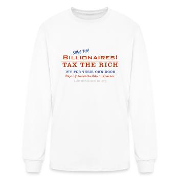 Save the Billionaires retro - Men's Long Sleeve T-Shirt - white - Front