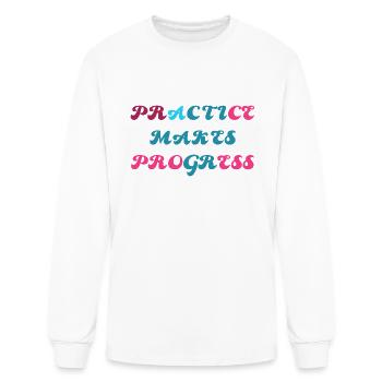 practice makes progress - Men's Long Sleeve T-Shirt - white - Front