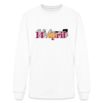 14 April - Men's Long Sleeve T-Shirt - white - Front