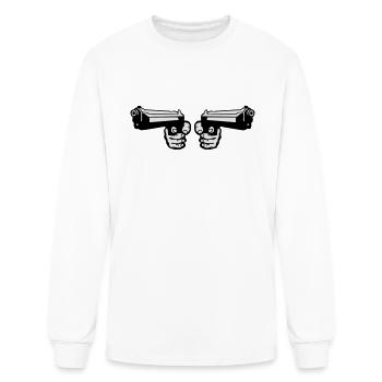 gun pistol revolver dual weapon hand 0 - Men's Long Sleeve T-Shirt - white - Front