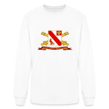 Army - 21st Field Artillery w Br - Ribbon - Men's Long Sleeve T-Shirt - white - Front