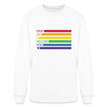 Tout le monde est le bienvenu ici Tous sont les bienvenus ici - T-shirt à manches longues Homme - blanc - Devant