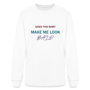does this shirt make me look. digital art typing - Men's Long Sleeve T-Shirt - white - Front