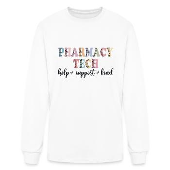 Pharmacy Tech help support kind - Men's Long Sleeve T-Shirt - white - Front
