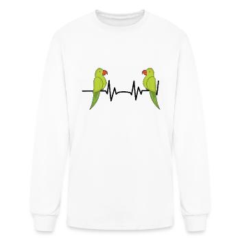 PARROT HEARTBEAT - Men's Long Sleeve T-Shirt - white - Front