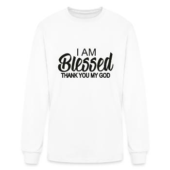 I am Blessed: Faith-Christian women-Blessed Life - Men's Long Sleeve T-Shirt - white - Front