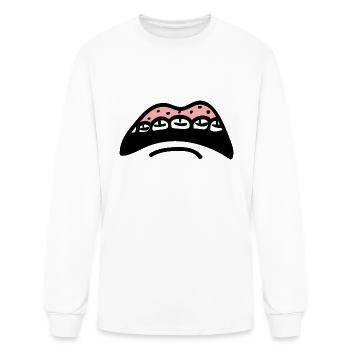 Butthead Mouth Mask - Men's Long Sleeve T-Shirt - white - Front