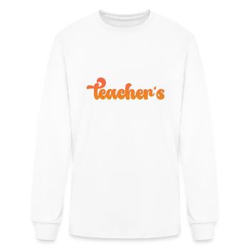Lower Teacher Salaries Funny Teacher Powers Joke - Men's Long Sleeve T-Shirt - white - Front