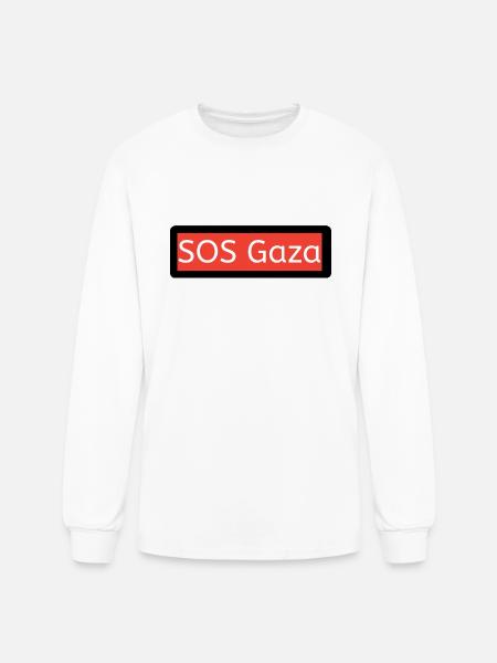 SOS Gaza - Men's Long Sleeve T-Shirt - white